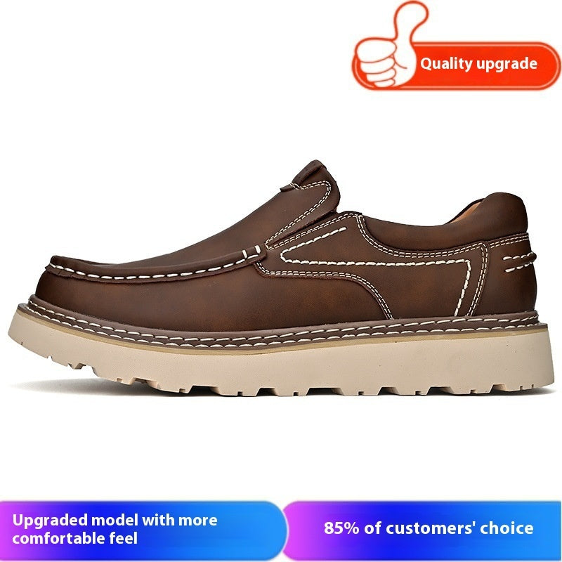 Low-top Thick-soled Men's Big Toe All-match Casual Leather Shoes
