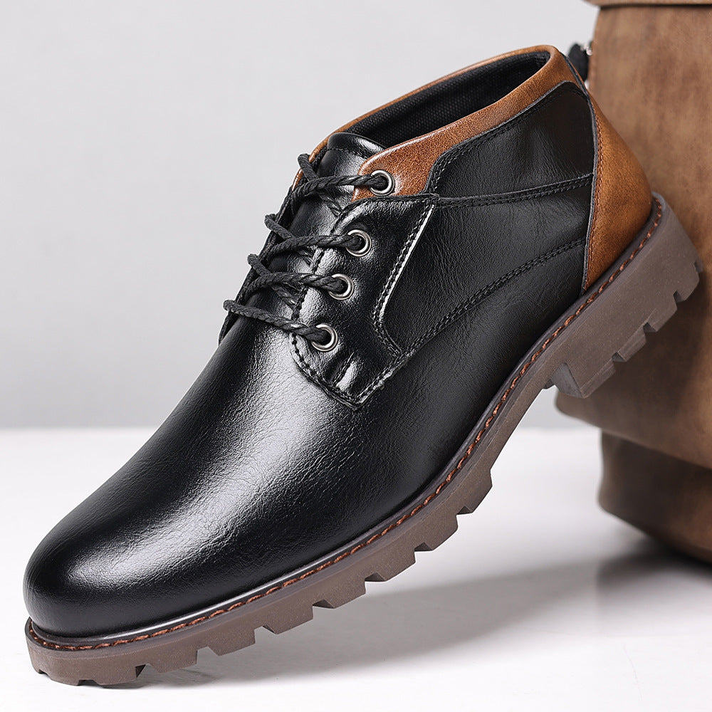 HPIOPL4999 Martin Boots Men's Boots Plus Size Lace Up Low Top