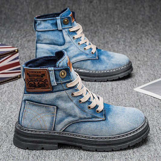 Plus Size Men's Mid-top Denim Casual All-matching Work Clothes