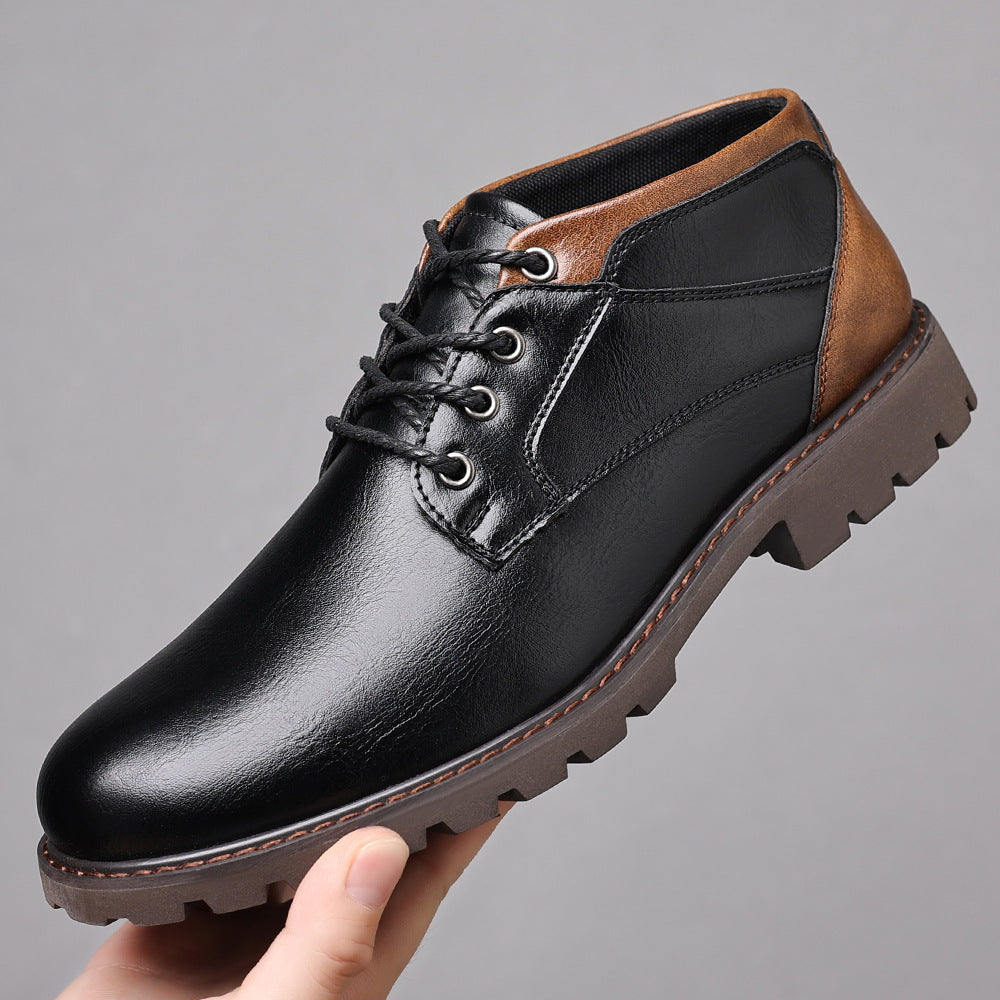 HPIOPL4999 Martin Boots Men's Boots Plus Size Lace Up Low Top