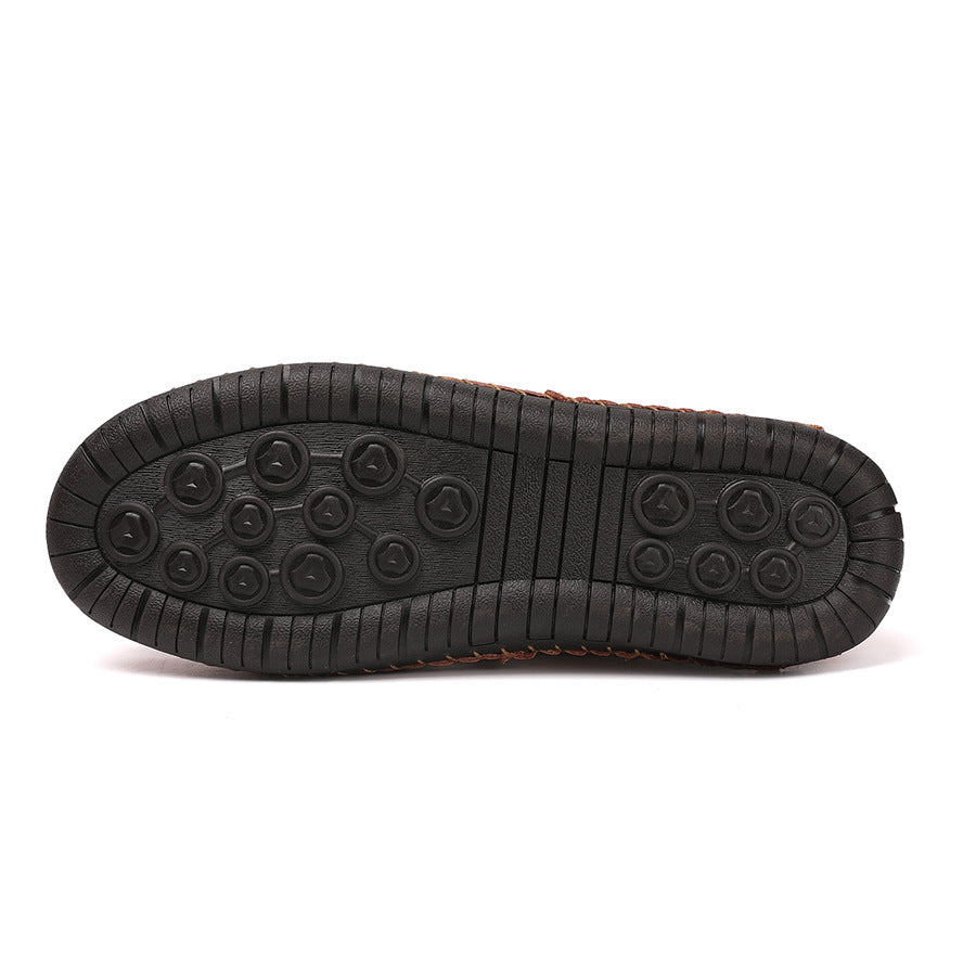 Loafers Men's Lightweight Non-slip Leather Shoes Slip-on