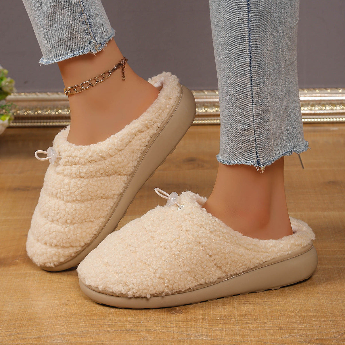 String Clip Adjustable Half Slippers Cotton Shoes Indoor And Outdoor