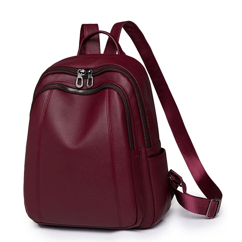High Quality Leather Backpack Women Large Capacity Backpacks Purses Female Vintage Bag School Bags Travel Bagpack Ladies Bookbag