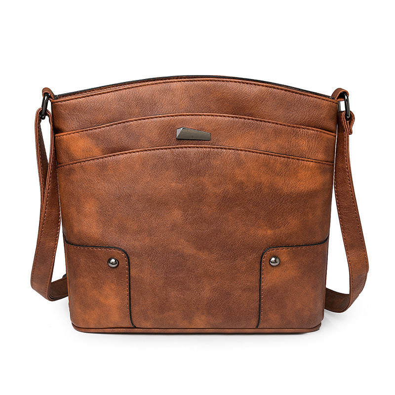 Retro Multi-layer PU Bag Women's Simple High-grade Crossbody