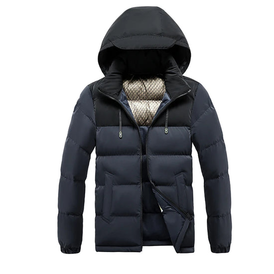 Mens Autumn Winter Warm Waterproof Parkas Jacket Mens Hooded Casual Outwear Parkas Male Waterproof Thermal Parka Snow Coats
