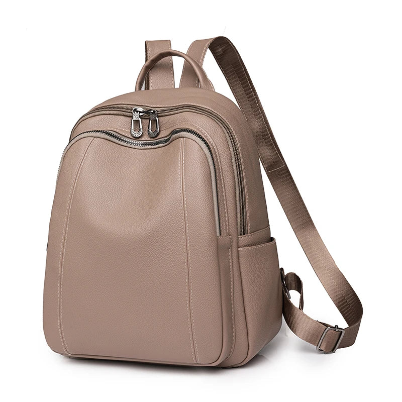 High Quality Leather Backpack Women Large Capacity Backpacks Purses Female Vintage Bag School Bags Travel Bagpack Ladies Bookbag
