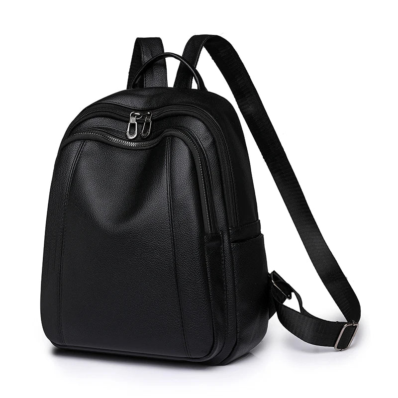 High Quality Leather Backpack Women Large Capacity Backpacks Purses Female Vintage Bag School Bags Travel Bagpack Ladies Bookbag