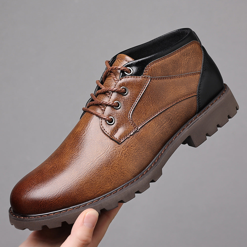 HPIOPL4999 Martin Boots Men's Boots Plus Size Lace Up Low Top